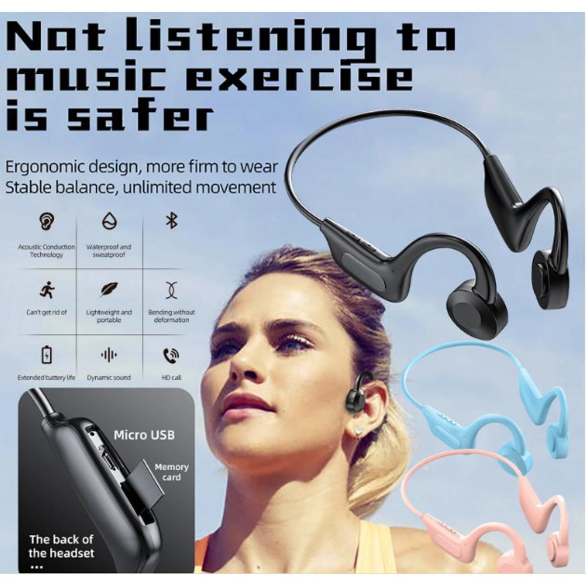 New BL13 bone conduction with ear hanging private model wireless card insertion function Bluetooth earphones