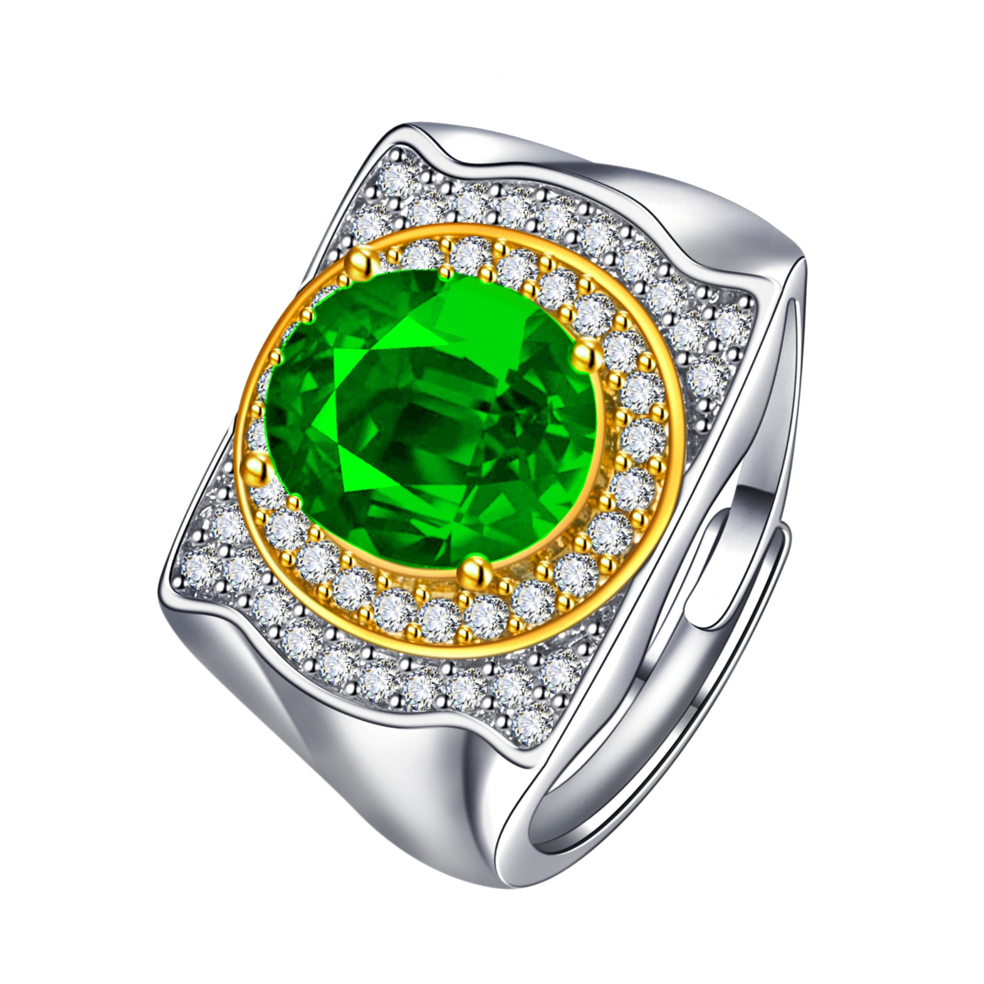 💍 **Luxury Two-Color Plated Zircon Ring** 💍